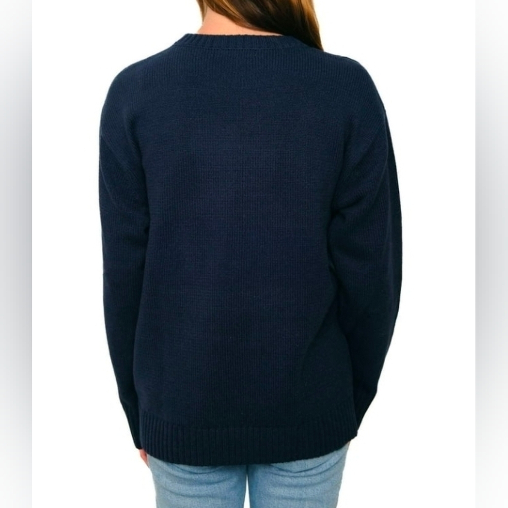 Navy Sweater with Bear Design Size L - Picture 4 of 7